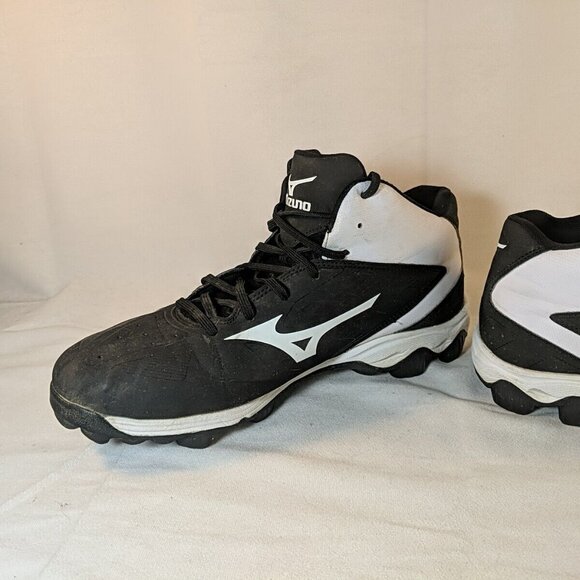 Mizuno 9 Spike Adv. Franchise 8 Mid CIC 1016 Mens US 11.5 Cleats Black White - Picture 9 of 12